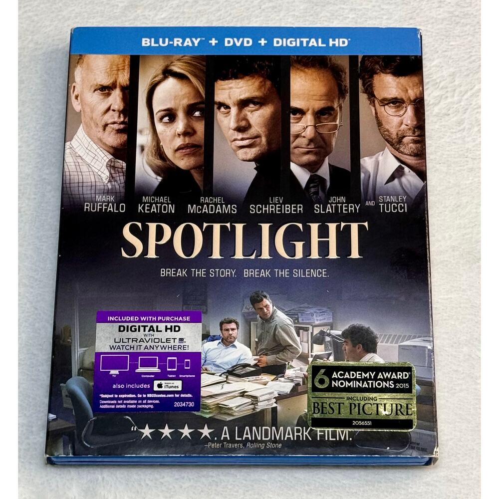 Spotlight Blu-ray + DVD + Digital‎ HD w Slipcover